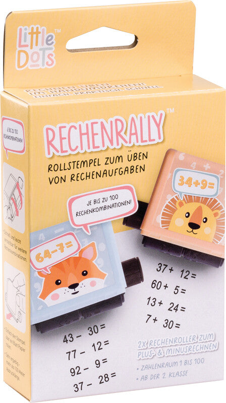Little Dots – Löwe und Tiger Rollstempel – Rechenrally, Abdruckhöhe 25 mm, 2 Stück