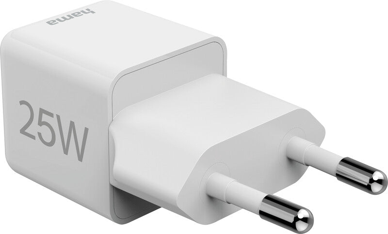 Hama 00201981 USB-Ladegerät 25 W – USB-C×1 – PD 3.0, QC 3.0, EU-Stecker (Typ C) – Weiss