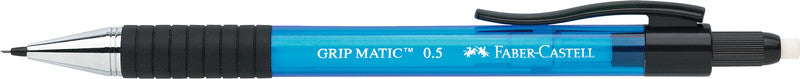 Faber-Castell Grip Matic Druckbleistift – 0,5 mm, blau, Set inkl. 12 Minen