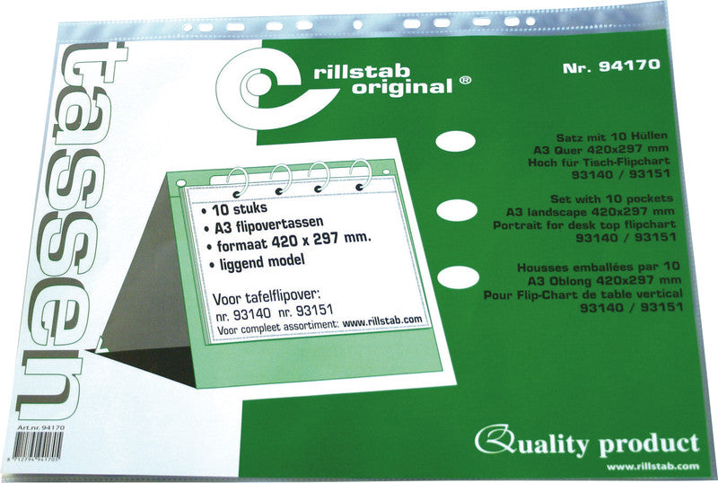 Rillstab Flipchart-Block – 42 × 29,7 cm, transparent, PP-Folie