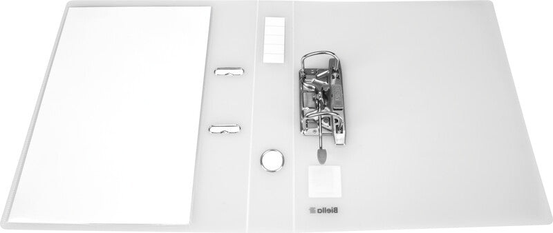 Biella Ordner – A4 hoch – 2-Ring Hebelmechanik – transparent, mit Sichttasche, mit Griffloch