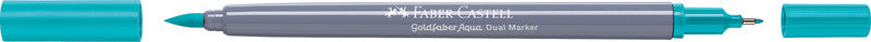 Faber-Castell Brush Pen Goldfaber Aqua – Feinspitze 0,6 mm/Pinselspitze – Hellkobaltblau – Wasservermalbar