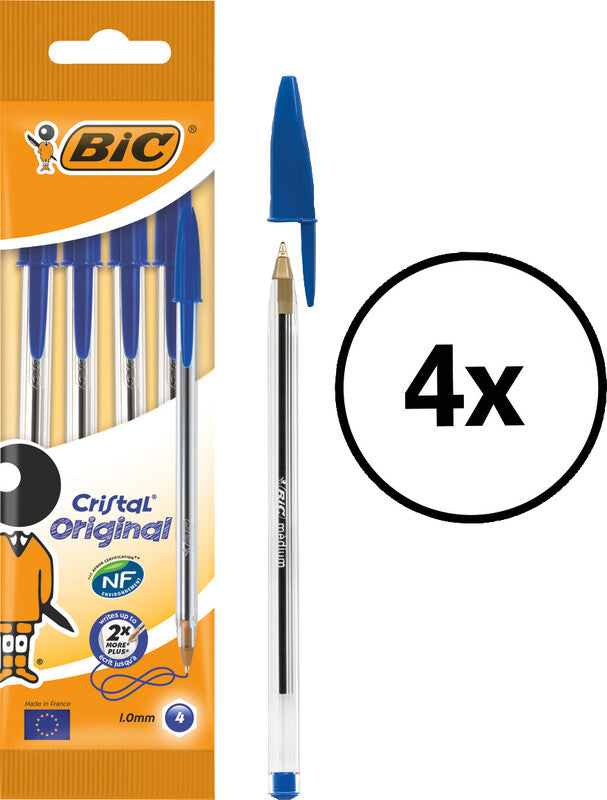 BIC Kugelschreiber – transparent, Kunststoff – 4 Stk.