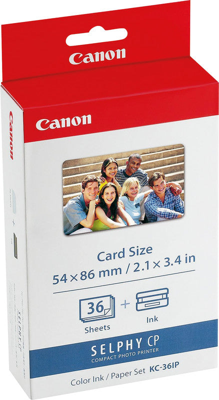 Canon Selphy Papier-Set – glänzend, 54 × 86 mm, 260 g/m², 36 Blatt, einseitig – für Canon Selphy