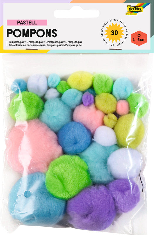 Folia Pompons – sortiert – 30 Stück