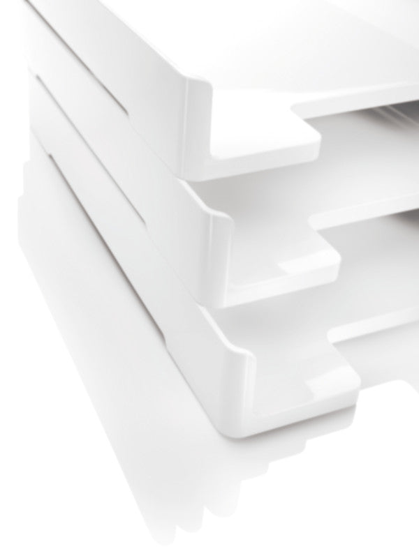 Sigel Briefkorb – mit Beschriftungsfeld, glänzend, weiss, B 268 × H 50 × T 333 mm, Serie Eyestyle
