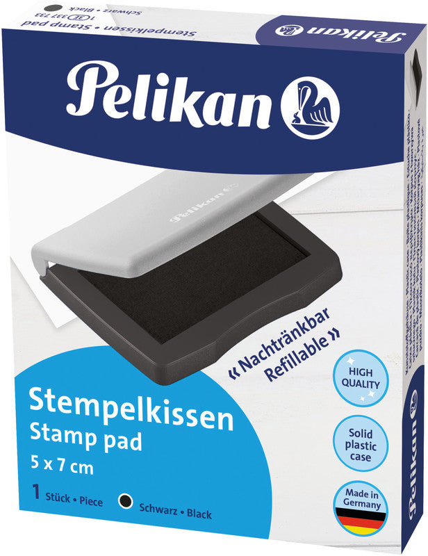 Pelikan Stempelkissen – 70 × 50 mm, Kunststoff, Schwarz, getränkt