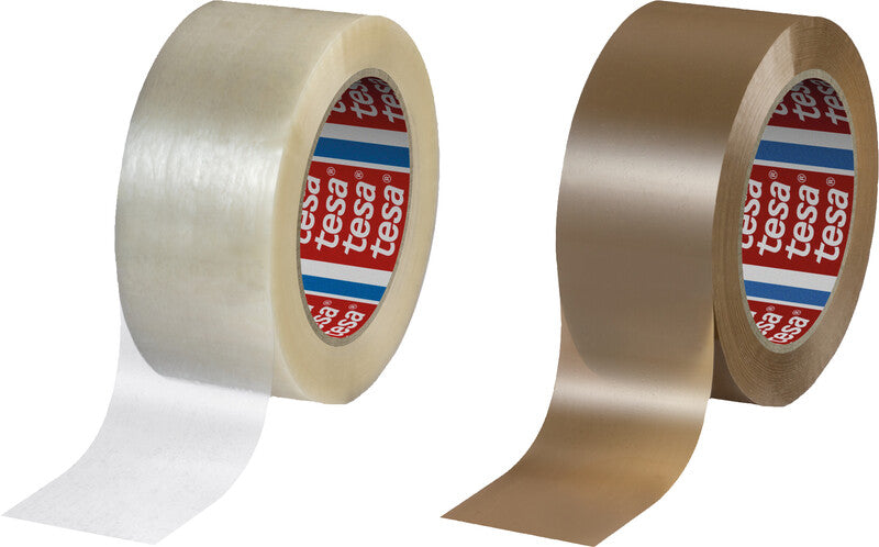 TESA Verpackungsband – permanent, glatt, PCR PET, 50 mm × 132 m, transparent