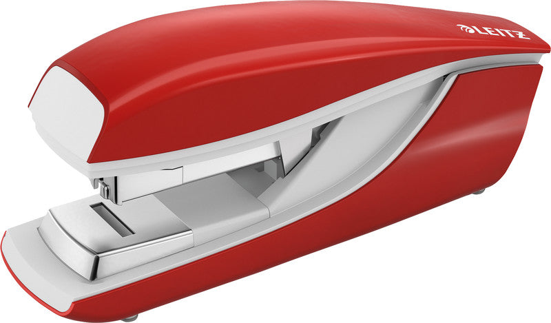 Leitz 5523 – Hefter, 40 Blatt, für 24/6, 26/6, 24/8, Flat-Clinch, Einlegetiefe 38 mm, rot