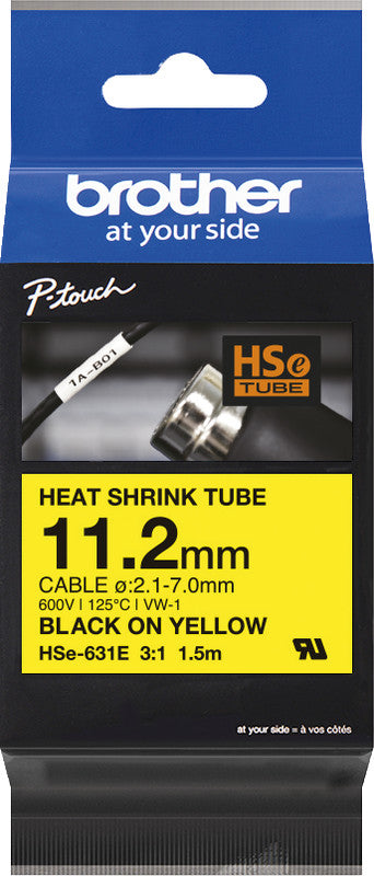 Brother Schriftband – 11,2 mm × 1,5 m, Gelb, Schwarz
