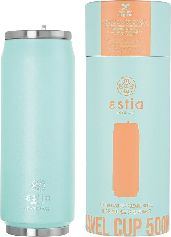 Estia Trinkflasche – 5 dl – Edelstahl, isoliert, Schraubverschluss – Bermuda Green