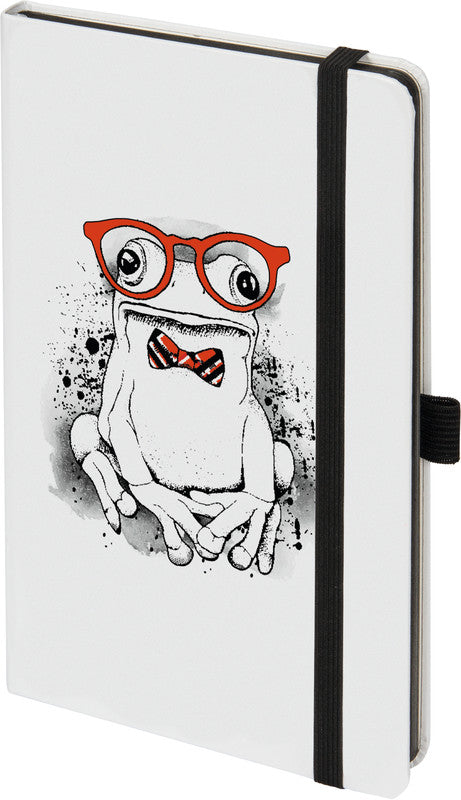 Biella Notizbuch, 125 × 195 mm, punktkariert, Fadenheftung, 192 Seiten, 80 g/m² – mehrfarbig