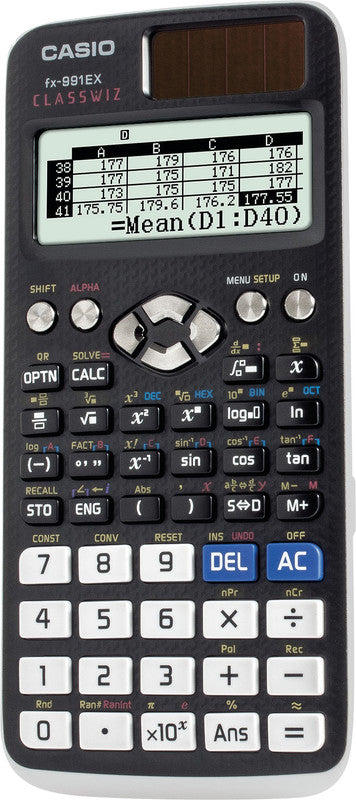 Casio Taschenrechner FX-991EX – 10+2-stellig, 2-zeiliges LCD, Solar + Batterie, schwarz, 77×166×11 mm