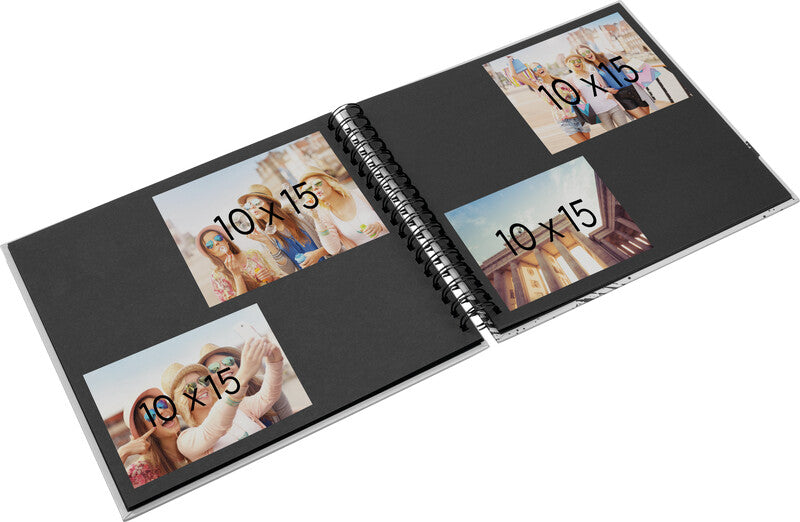 Hama Fotoalbum – schwarz, mit Pergaminzwischenblättern, Papier, 280 × 240 mm