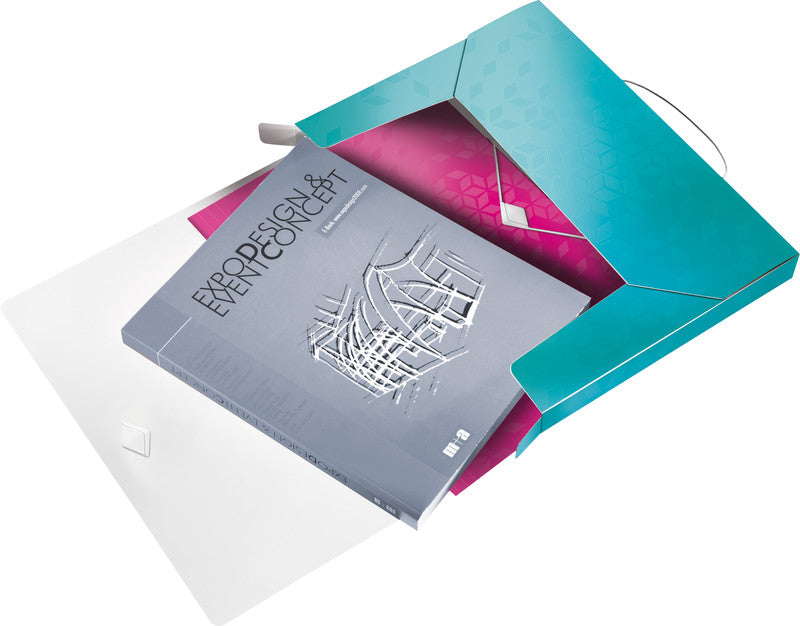 Leitz WOW A4 Heftbox – Polypropylen (PP), blau, mit Rückenschild, bis 250 Blatt