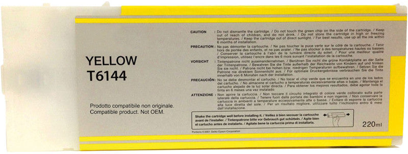 Epson Tintenpatrone T6144, Gelb, 220 ml – für Tintenstrahldrucker