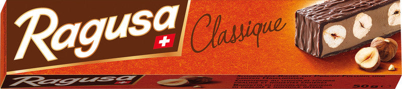 Ragusa Schokoladenriegel – Praliné, Haselnuss, Milch, 50 g