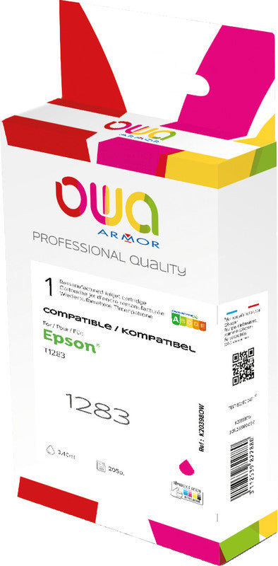 Owa Tintenpatrone T1284, Gelb, 7 ml, Kompatibel – für Inkjetdrucker, Multifunktionsgeräte