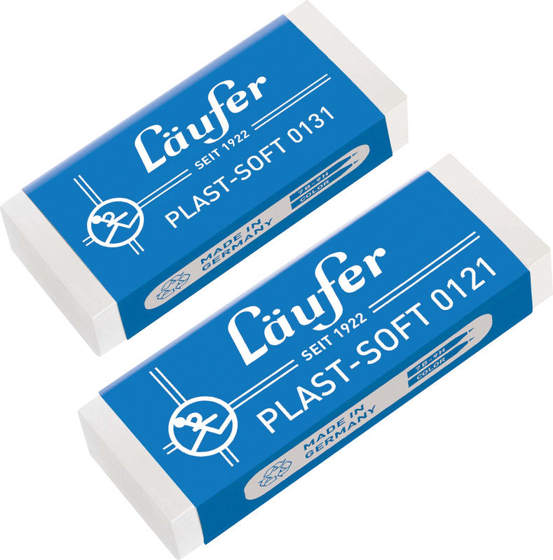 Läufer Radiergummi Plast Soft – für Bleistifte & Farbstifte, 65 × 21 × 12 mm, 2 Stk.