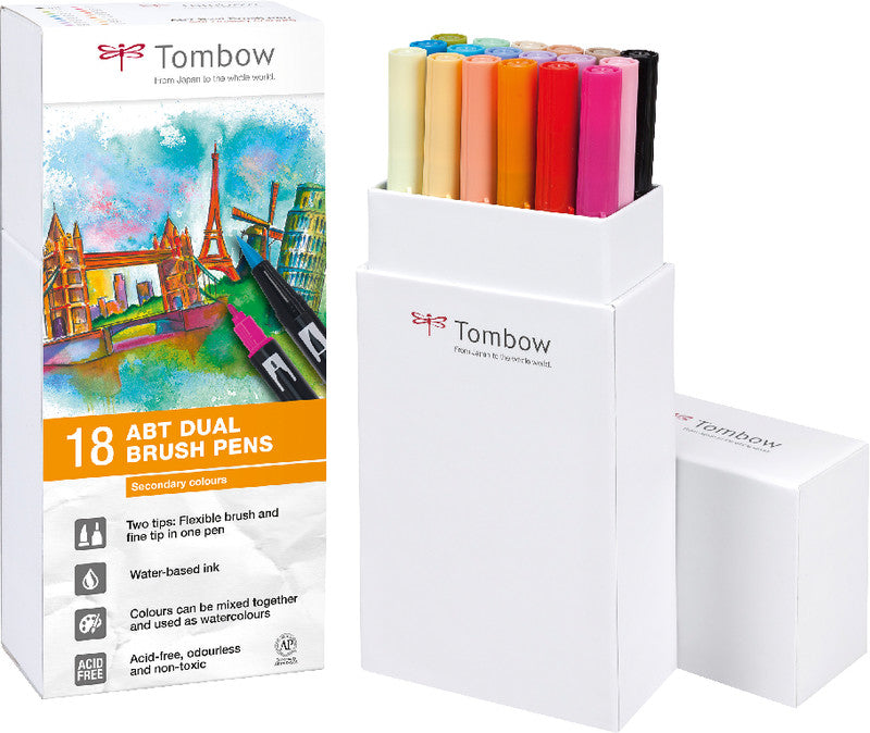 Tombow Filzstifte ABT Dual Brush Pen, 18 Stk.