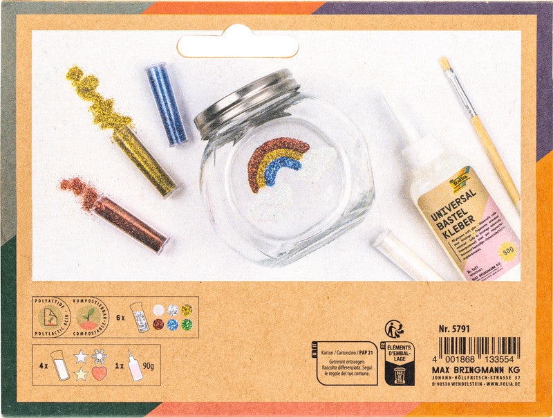 Folia Glitter- und Pailletten-Set Bio – sortiert – 11 Teile – aus PLA