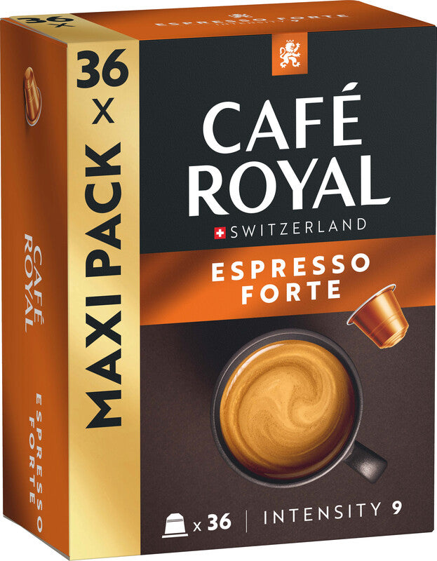 Café Royal Kaffeekapseln Espresso Forte – für Nespresso – Intensität 9 – 36 Kapseln