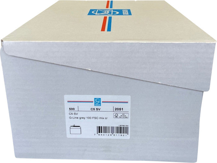 Goessler Couvert C5, ohne Fenster, selbstklebend, weiss, 100 g/m², mit Innendruck – 500 Stk.