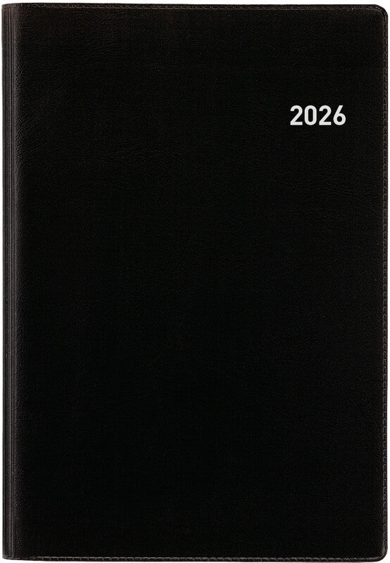 Biella Istanbul Agenda – 1 Monat/2 Seiten, geheftet, 10,6 × 15,3 cm, 15 Monate Okt–Dez, 2026, schwarz, PEFC