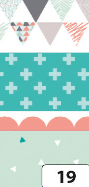 Folia Washi Tape – wiederablösbar, beschriftbar, Papier, Pastell, 1×5 mm × 10 m + 3×15 mm × 10 m