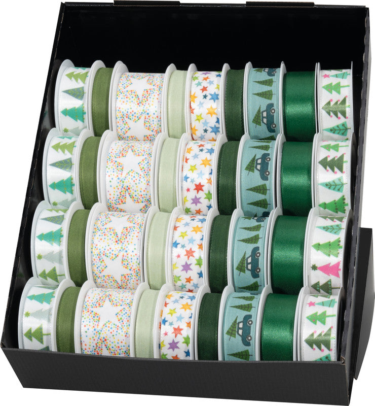 Goldina Geschenkband – Weihnachten – Seide, sortiert – 12 × 15 mm × 3,5 m, 20 × 25 mm × 3 m, 4 × 40 mm × 2 m