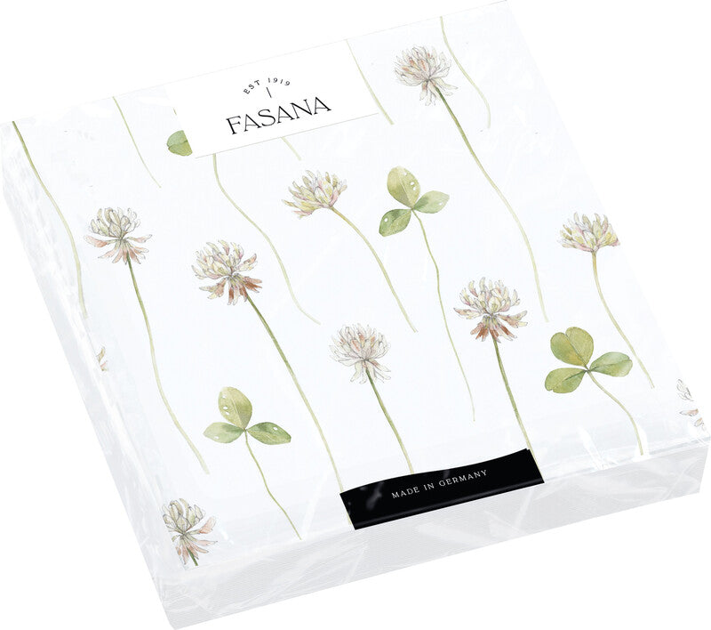 Fasana Servietten Lucky Clover – 24 × 24 cm – 3-lagig, Tissue – 20 Stk., FSC