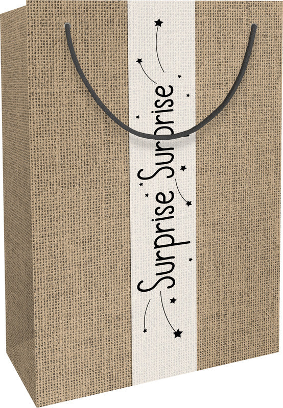 Braun + company Everyday By Nature Tragetasche – Jute – mit bedrucktem Pergamentstreifen – 230 × 330 × 110 mm