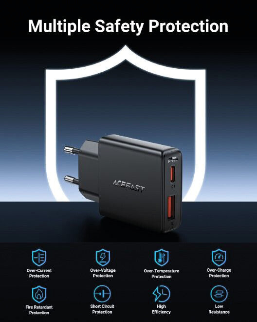 Acefast A69 Ladegerät – 30 W, 1× USB-C + 1× USB-A
