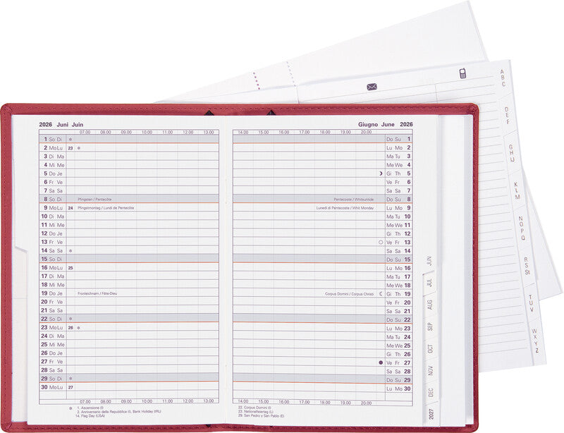 Biella Istanbul Agenda – 1 Monat/2 Seiten, geheftet, 10,6 × 15,3 cm, 15 Monate Okt–Dez, 2026, Pink, FSC
