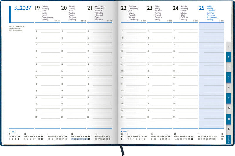 Simplex TM Manager Timer 52 Z Agenda – 1 Woche/2 Seiten, gebunden, 20,8 × 25,8 cm, Jan–Dez, schwarz