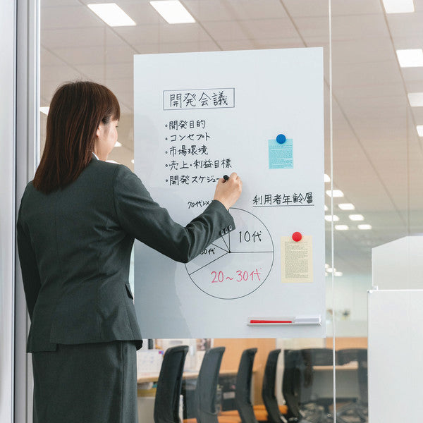 Lion Whiteboard – 90 × 120 cm, magnetisch, inkl. Marker, Wischer, Ablageschale
