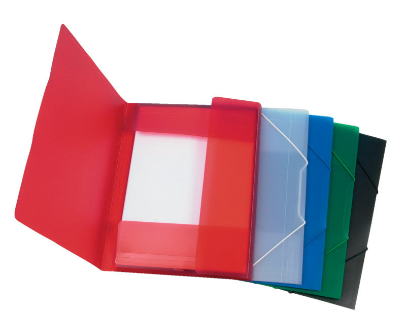 Q-connect 013 Sammelmappe, für A4, Kunststoff, rot, mit Gummizug