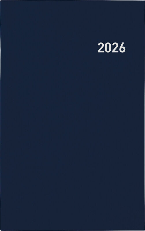 Biella Agenda – 1 Woche/1 Seite, gebunden, 15 × 24 cm, Jan–Dez, 2026, Dunkelblau, PEFC