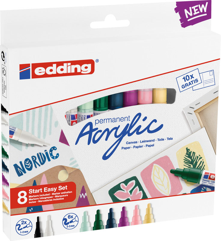 Edding Acrylic-Marker-Set – sortiert, 8er