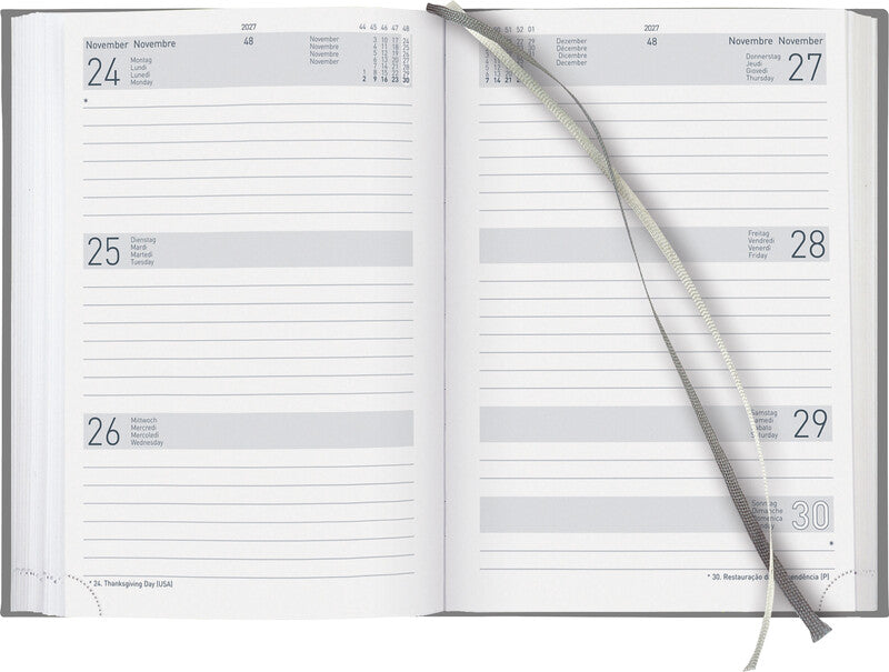 Biella Dispo Term Trend Agenda – 1 Woche/2 Seiten, gebunden, 14,5 × 20,5 cm, 2027, Smile, FSC