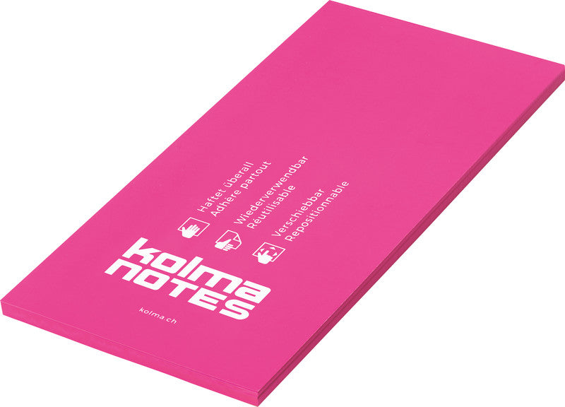 Kolma Haftnotizen – 99×210 mm – Neonpink, 100 Blatt, elektrostatisch