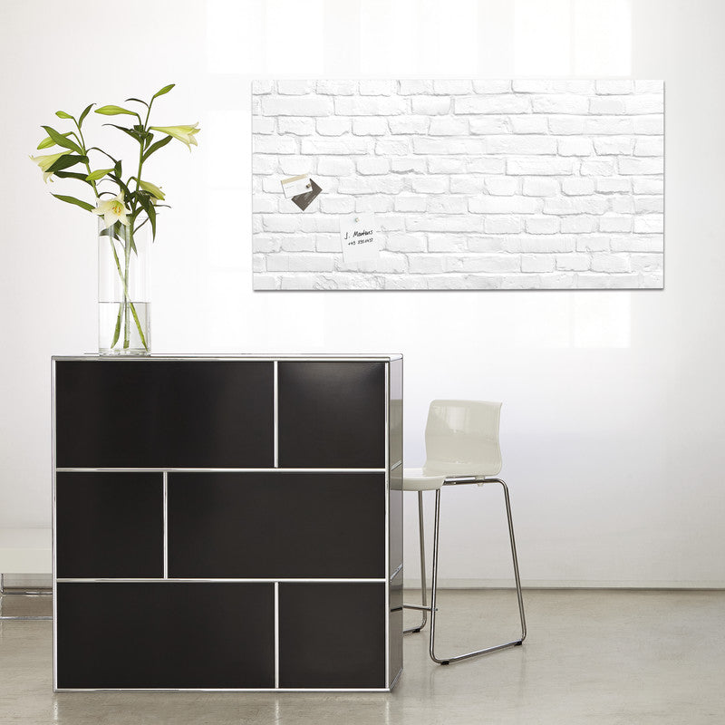 Sigel Whiteboard – 91 × 46 cm, Glas, magnetisch, Wandmontage, inkl. Magnete, Montagesatz