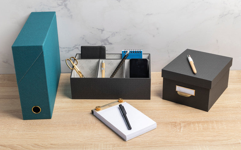 Exacompta Schreibtisch Organizer – für Smartphone, Notizbücher, Tablet – 280 × 150 × 115 mm