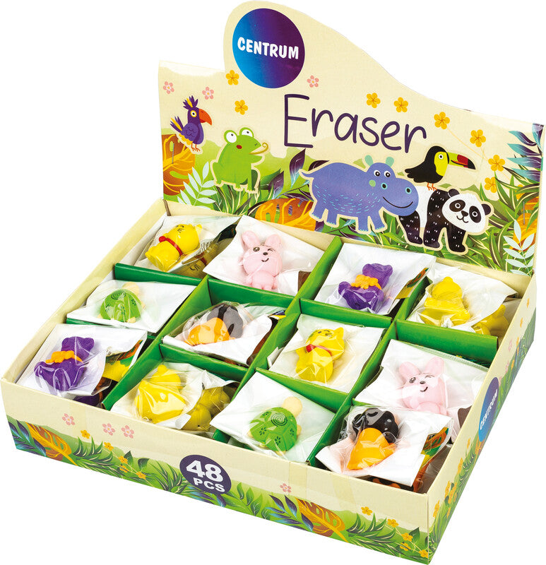 Centrum Motiv-Radiergummi Tiere – für Bleistifte, farbig sortiert