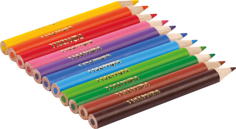Fonzell Mini Farbstifte-Set – 12 Farben, rund, Mine Ø 3,3 mm, Kartonetui