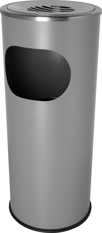 Helit Standascher – 13 l – Stahl, Schwarz – Gummibodenring, selbstlöschend, Löschkopf – Ø 249 × H 605 mm