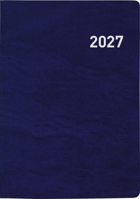 Biella Tell Agenda – 2 Tage pro Seite, gebunden, 8,5 × 12,5 cm, 2027, mehrsprachig, dunkelblau, FSC