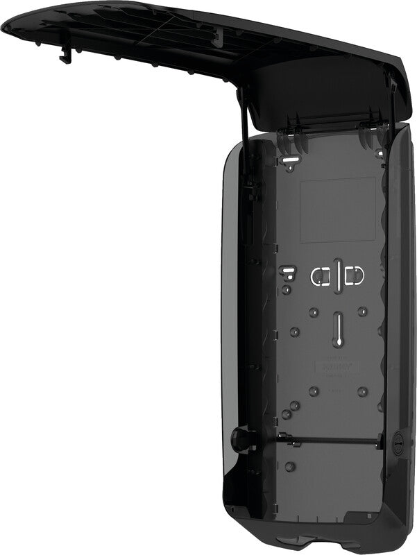 Katrin Falthandtuchspender Inclusive XL Schwarz – für Falthandtücher bis 244 mm – 338 × 730 × 146 mm