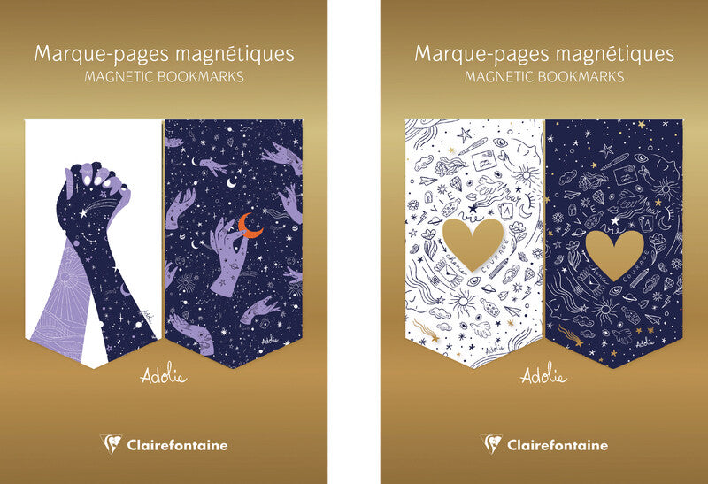 Clairefontaine Adolie Lesezeichen – Karton, 15,5 × 10,5 cm, sortiert, 2er-Pack