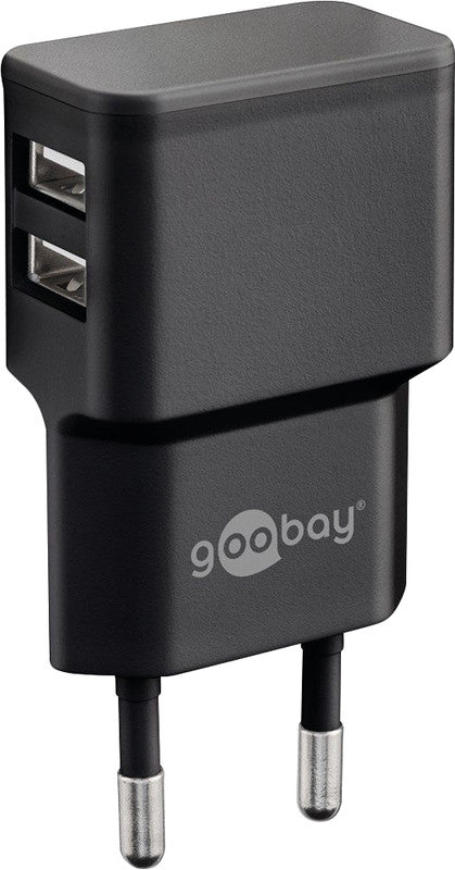Goobay USB-Ladegerät – 12 W, 2× USB-A